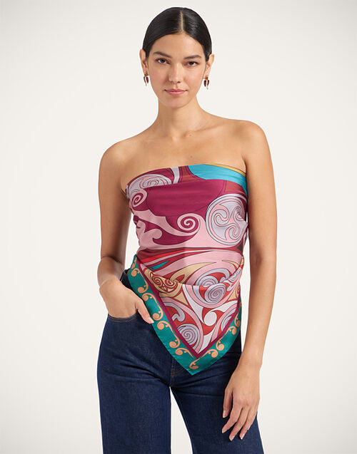 La DoubleJ Foulard 90 Alchemy Plac&eacute;e Dark Red SCA0067SIL006ALC03RE07