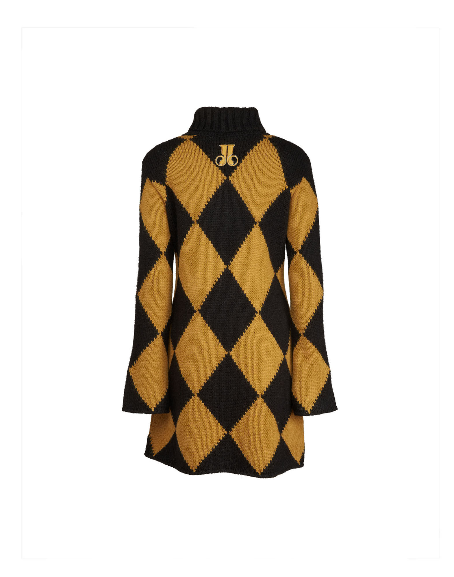 La DoubleJ argyle-pattern knitted scarf - Black