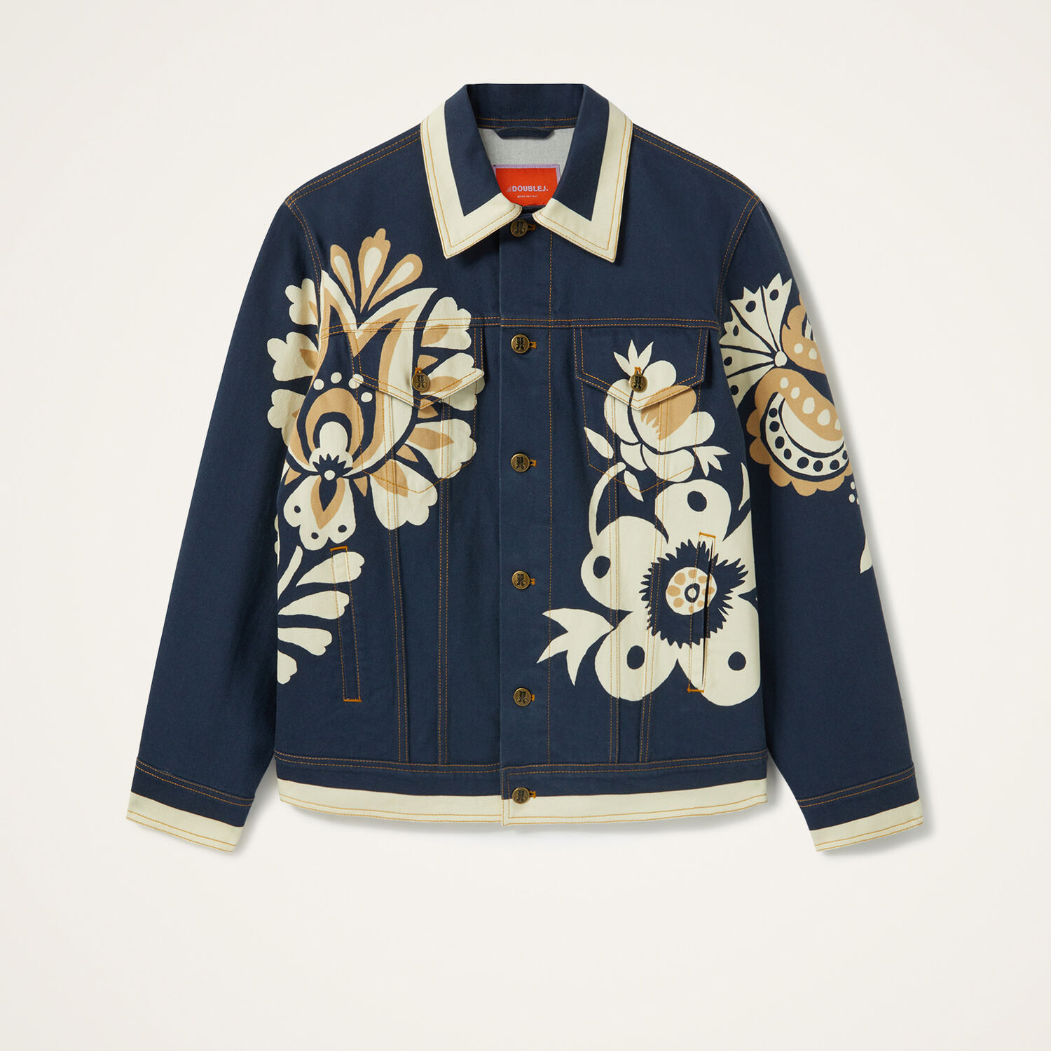 La Doublej Jj Floral-print Denim Jacket