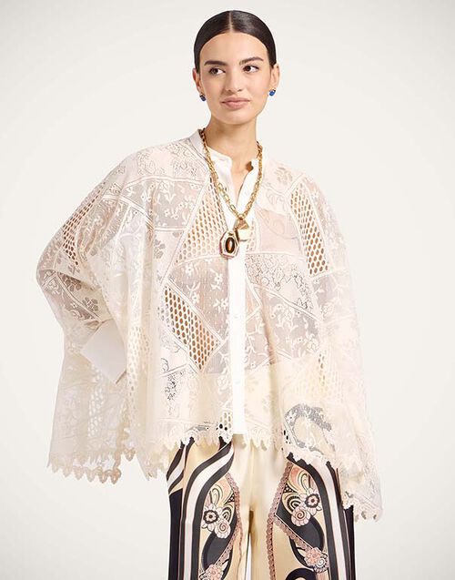 La DoubleJ Lacey Foulard Shirt Solid Ecru SHI0167LAC008SOLIDBR05