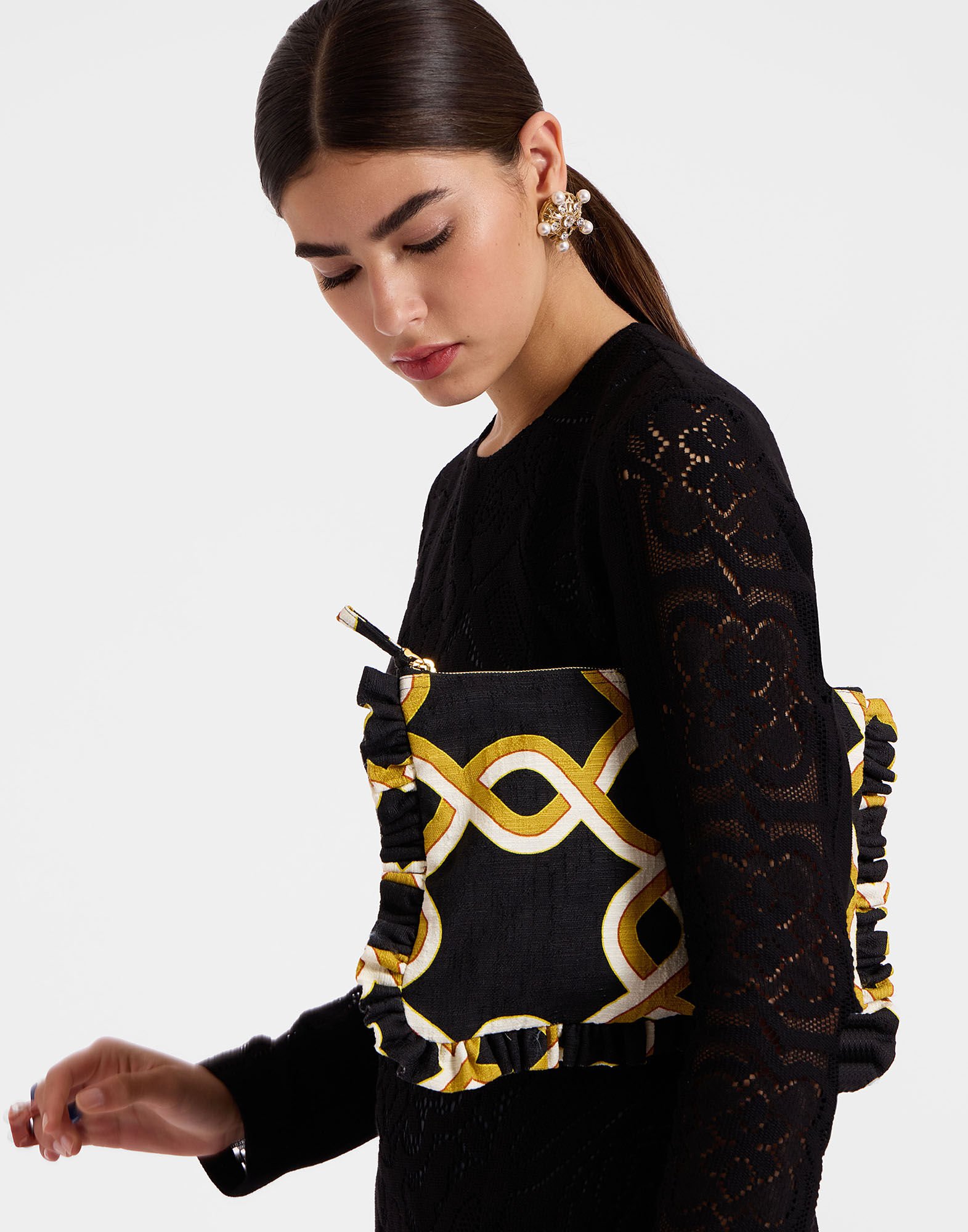 La DoubleJ Hand Pochette Tackle Black BAG0059COT005TAC01BL01