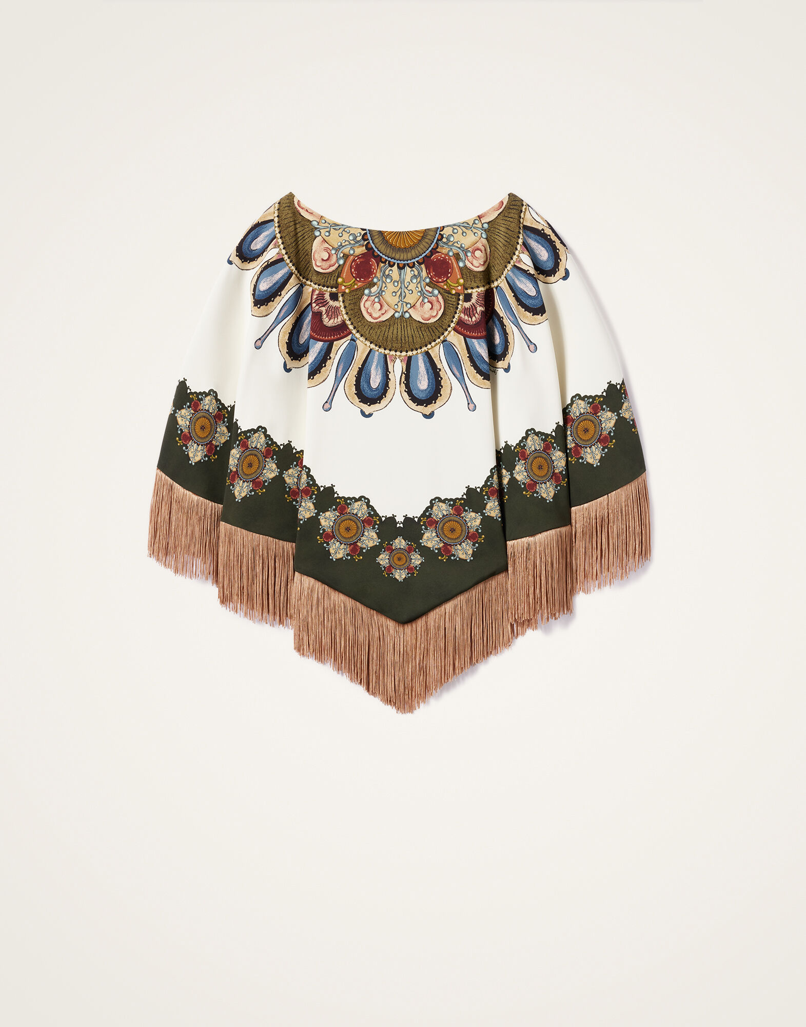 La DoubleJ Reversible Mini Poncho Nucleus Plac&eacute;e Off White SCA0077VIS011NUC06WH05