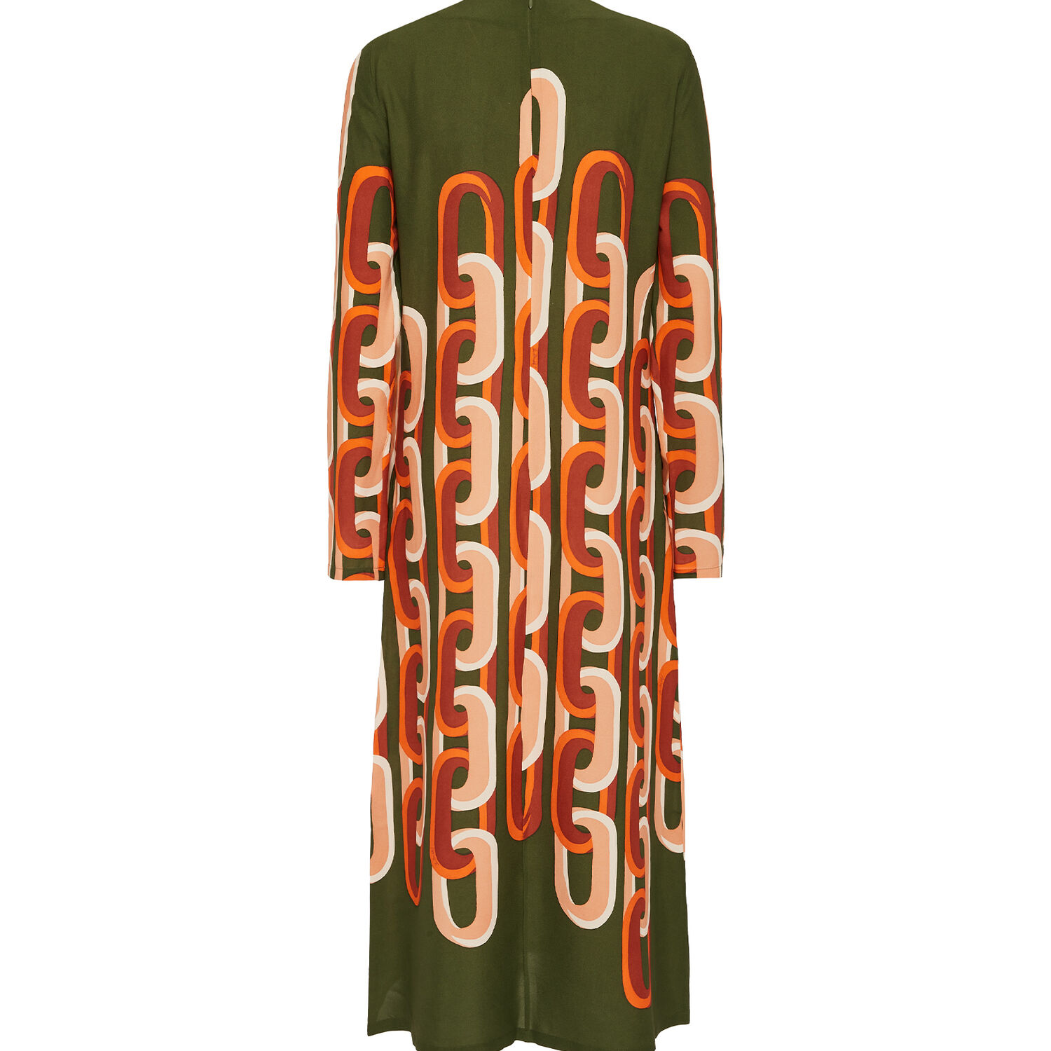 Shop La Doublej Long Sleeve Midi Swing Dress In Prometheus Placée Camouflage
