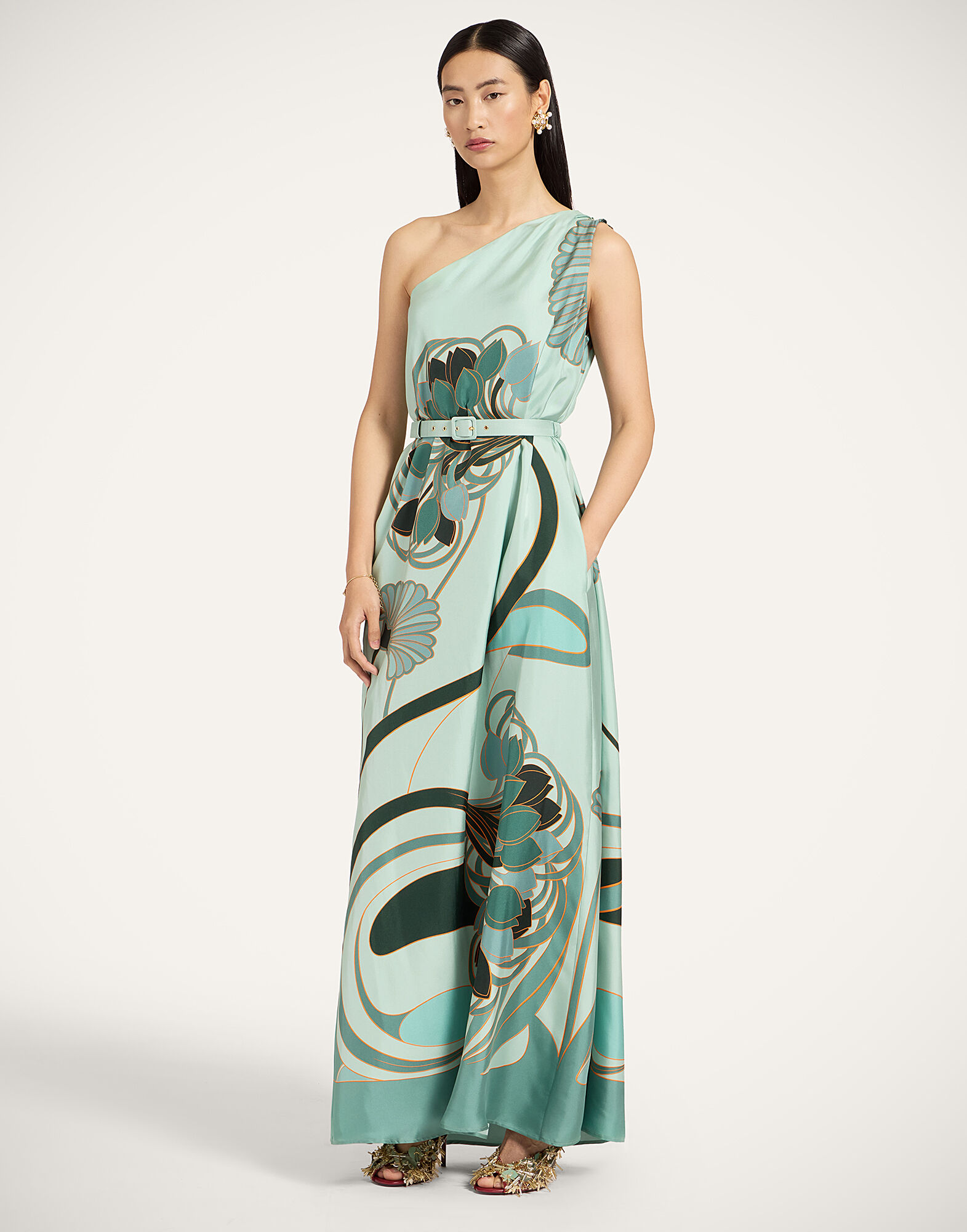 La DoubleJ Roy Dress Blooming Tulip Plac&eacute;e Mint DRE0304SIL026BTU01GR11