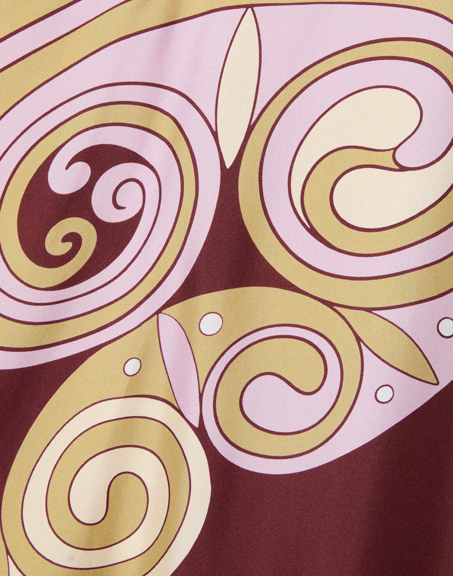 La DoubleJ Foulard Shirt Kells Swirl Plac&eacute;e Burgundy SHI0059SIL006KLS01RE07