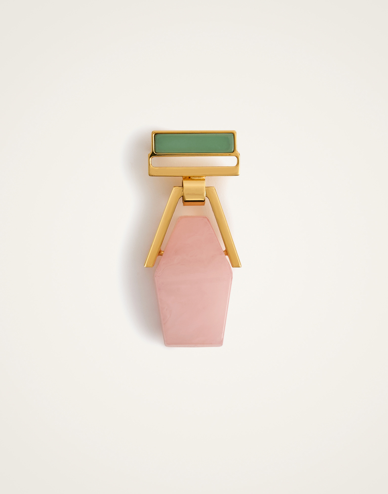 La DoubleJ Portal Brooch La DoubleJ Portal Brooch 24k Gold Plate & Pink Resin BCH0002POL014SOLIDPI02