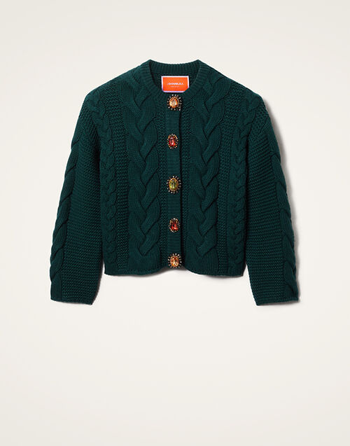 La DoubleJ Portrait Cardigan Solid Green PUL0211KNI120VA271GR02