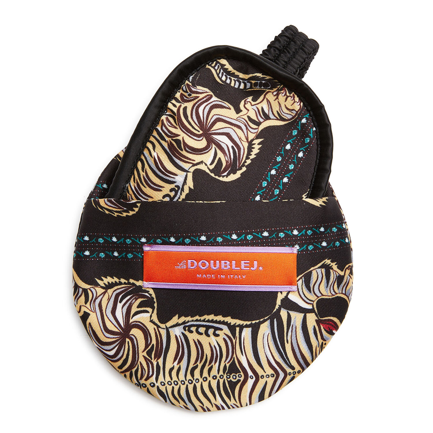 La Doublej Tiger Print Eye-mask And Case In Tiger Tiles Black Small