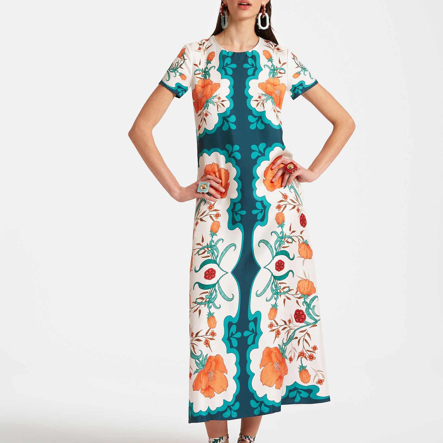 La Doublej Swing Dress In Morpheus Placée Orange