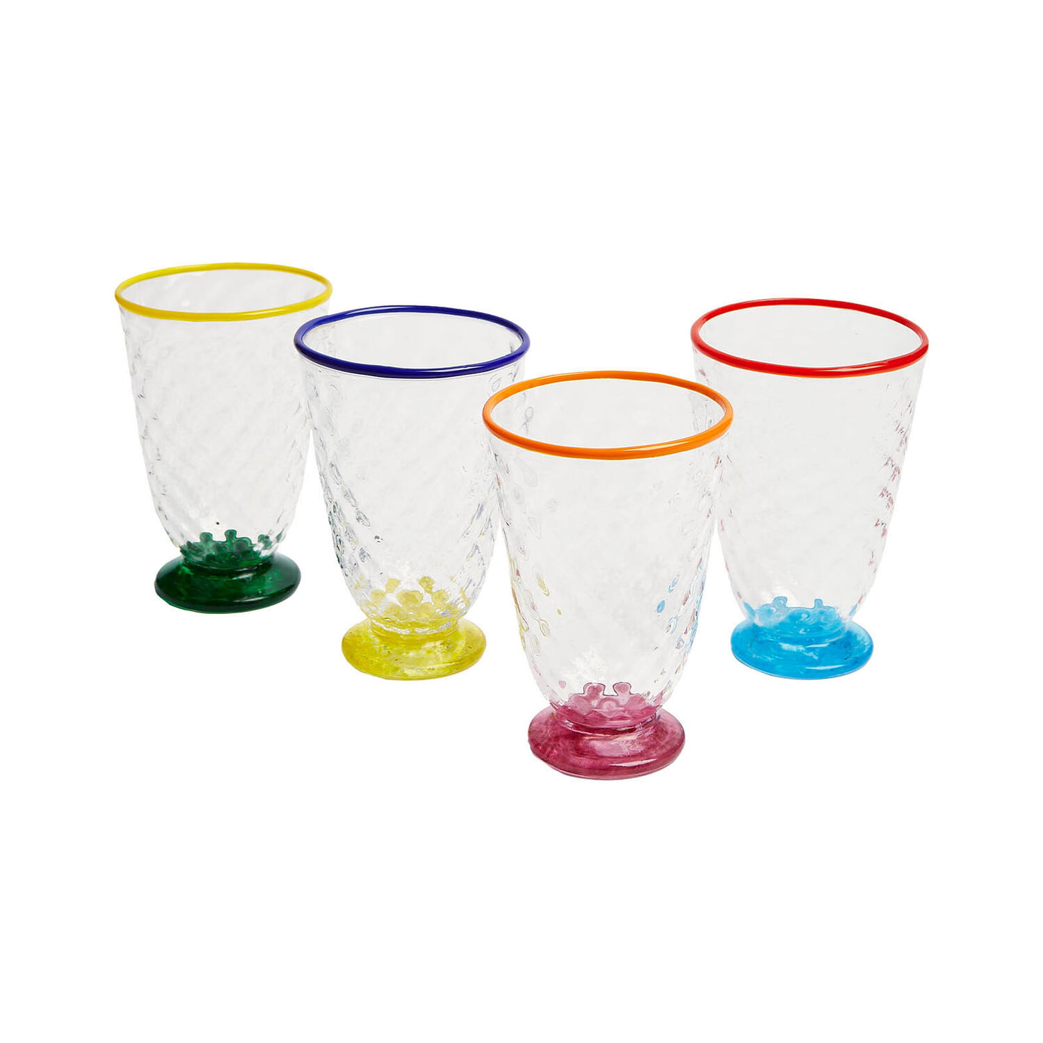 Shop La Doublej Quilted Glasses Set Of 4 In Multicolor