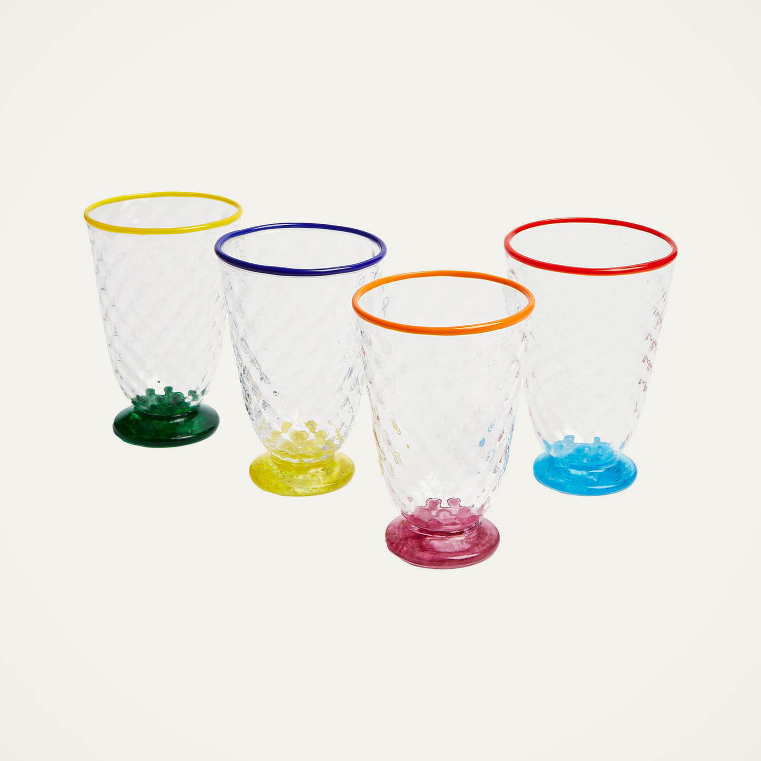 Shop La Doublej Quilted Glasses Set Of 4 In Multicolor