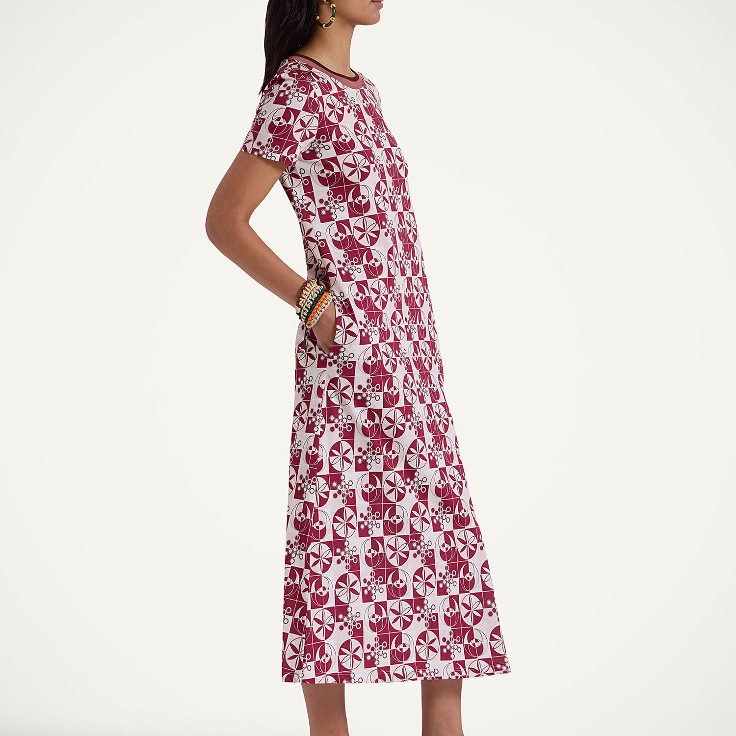 La Doublej La Double J Sporty Swing Dress In Eclipse Burgundy