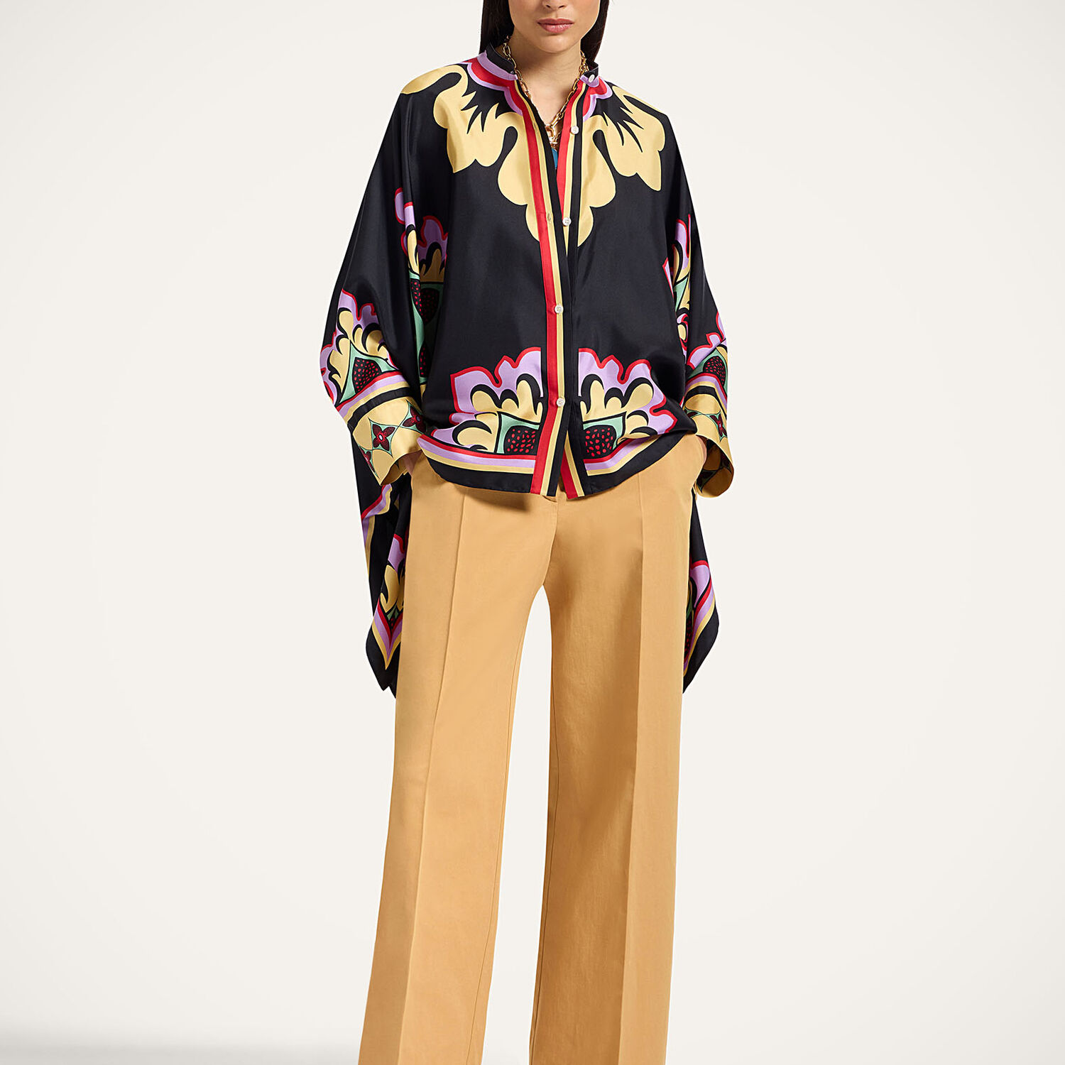 La Doublej La Double J Silk Twill Shirt With Cascading Fit