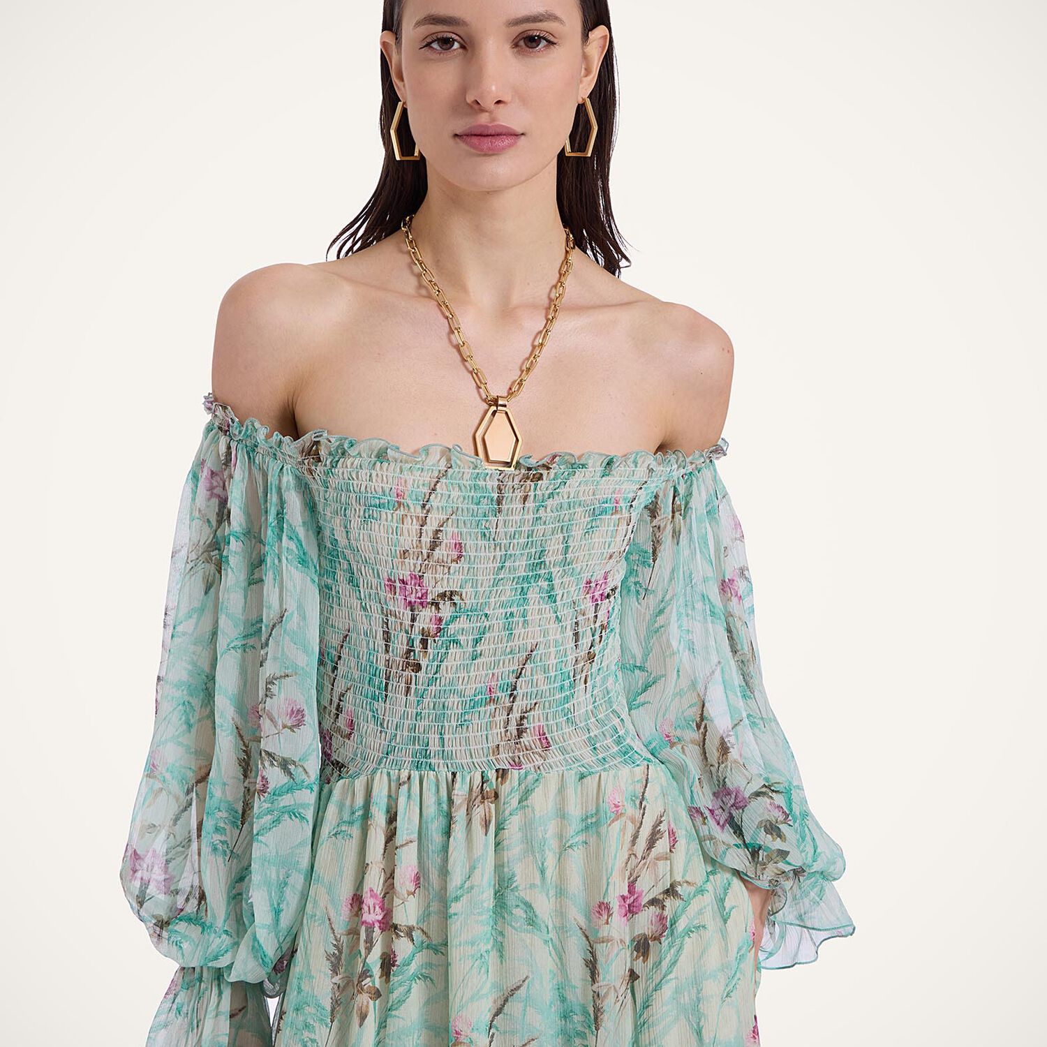 La Doublej Mayflower Dress In Heath Mint