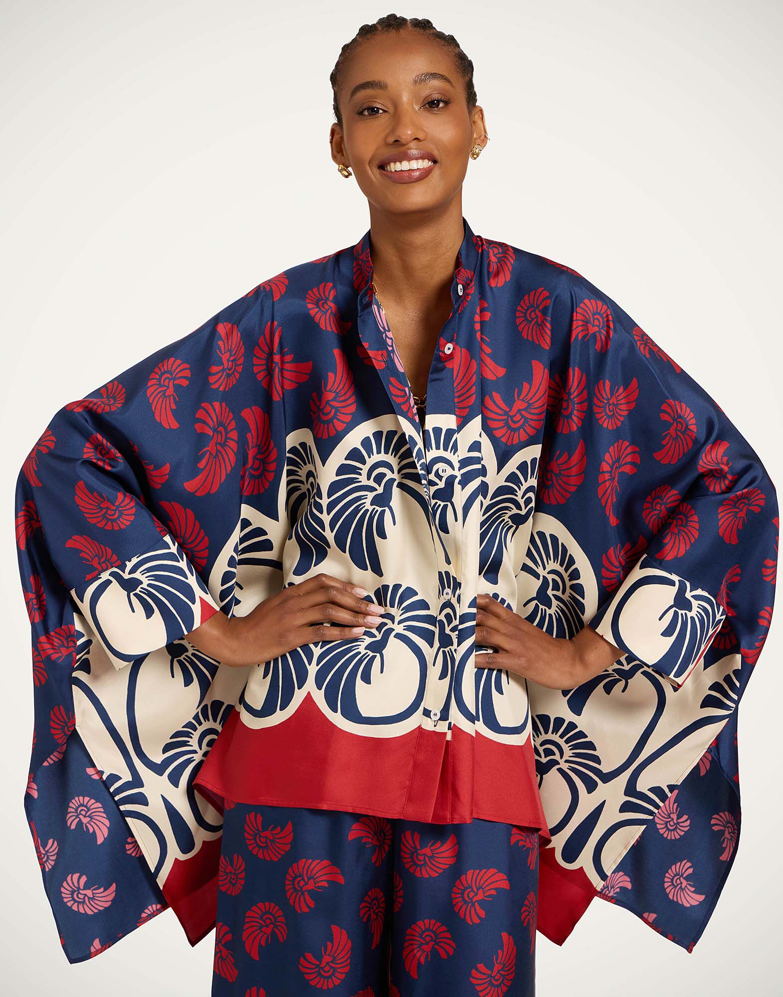 La DoubleJ Foulard Shirt Palmetto Plac&eacute;e SHI0075SIL001PIG01BU06