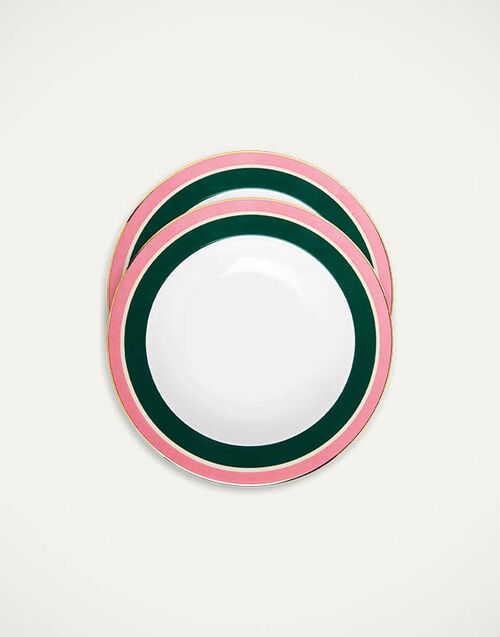 La DoubleJ Soup Plates Set Of 2 La DoubleJ Soup Plates Set Of 2 Rainbow Forest Green SOU0002CER001RAI03GR03