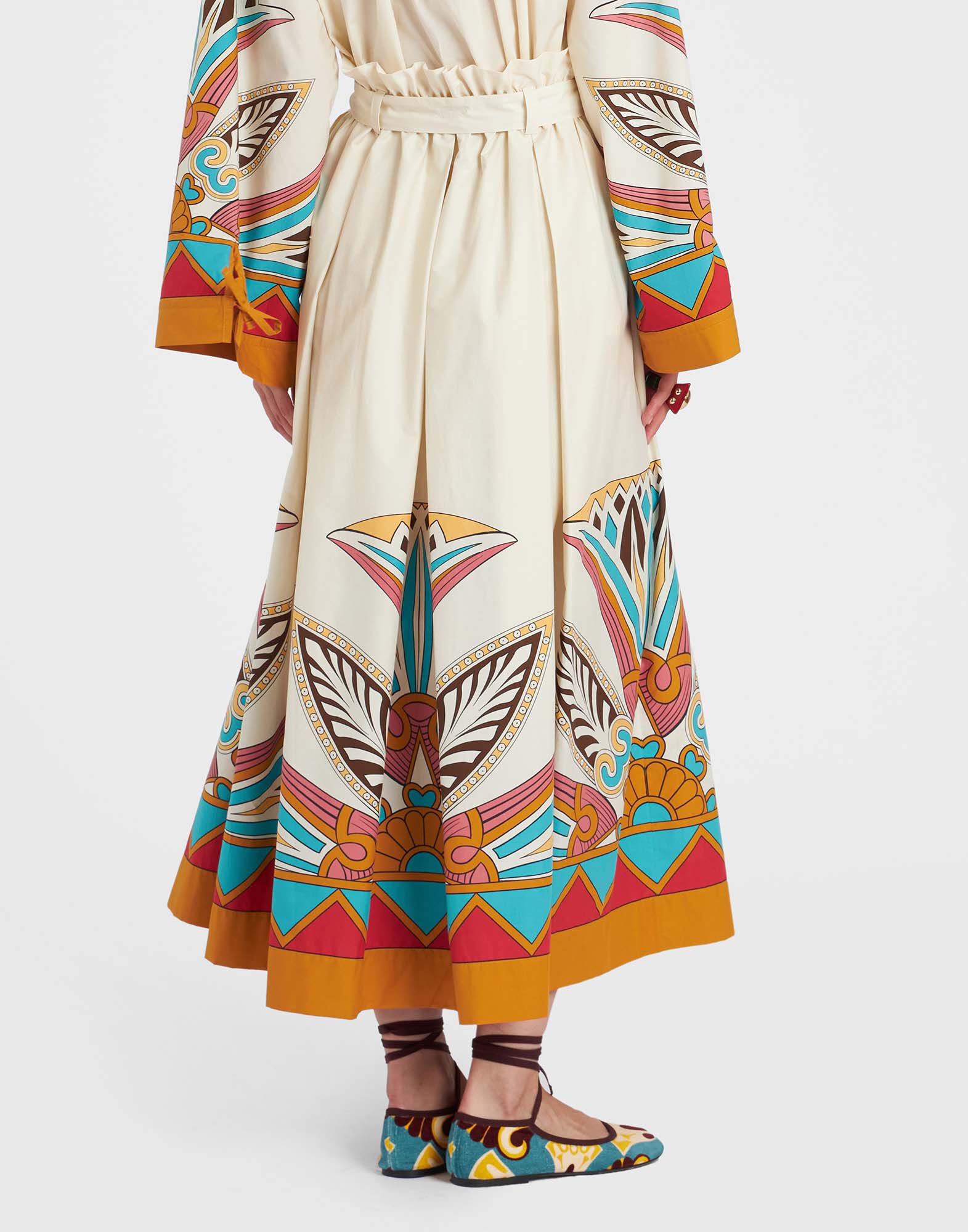 La DoubleJ Sardegna Skirt Lotus Plac&eacute;e Turquoise SKI0044COT015LOT01BU08