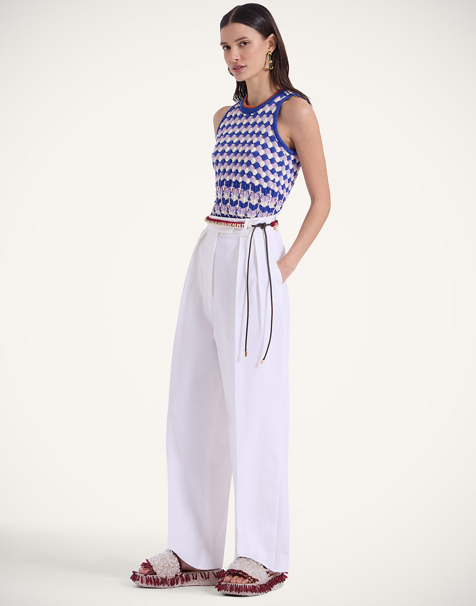 La DoubleJ Perry Street Top Multicolor Violet & Blue PUL0257KNI149VA339MU01
