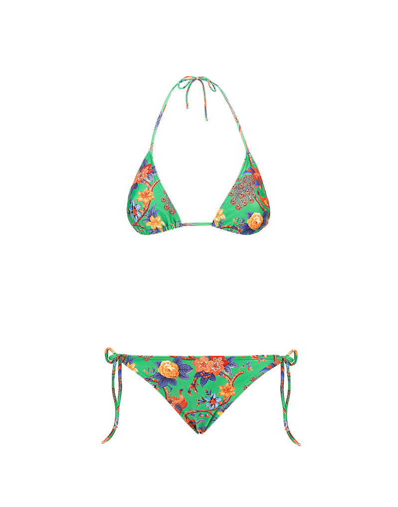 LaDoubleJ Triangle Bikini Top LaDoubleJ Triangle Bikini Top Pavone Verde SWI0003LYC001PAV0003
