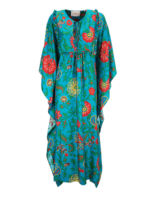 LaDoubleJ Talitha Kaftan Dragon Flower Turchese DRE0048SIL001DRA0005