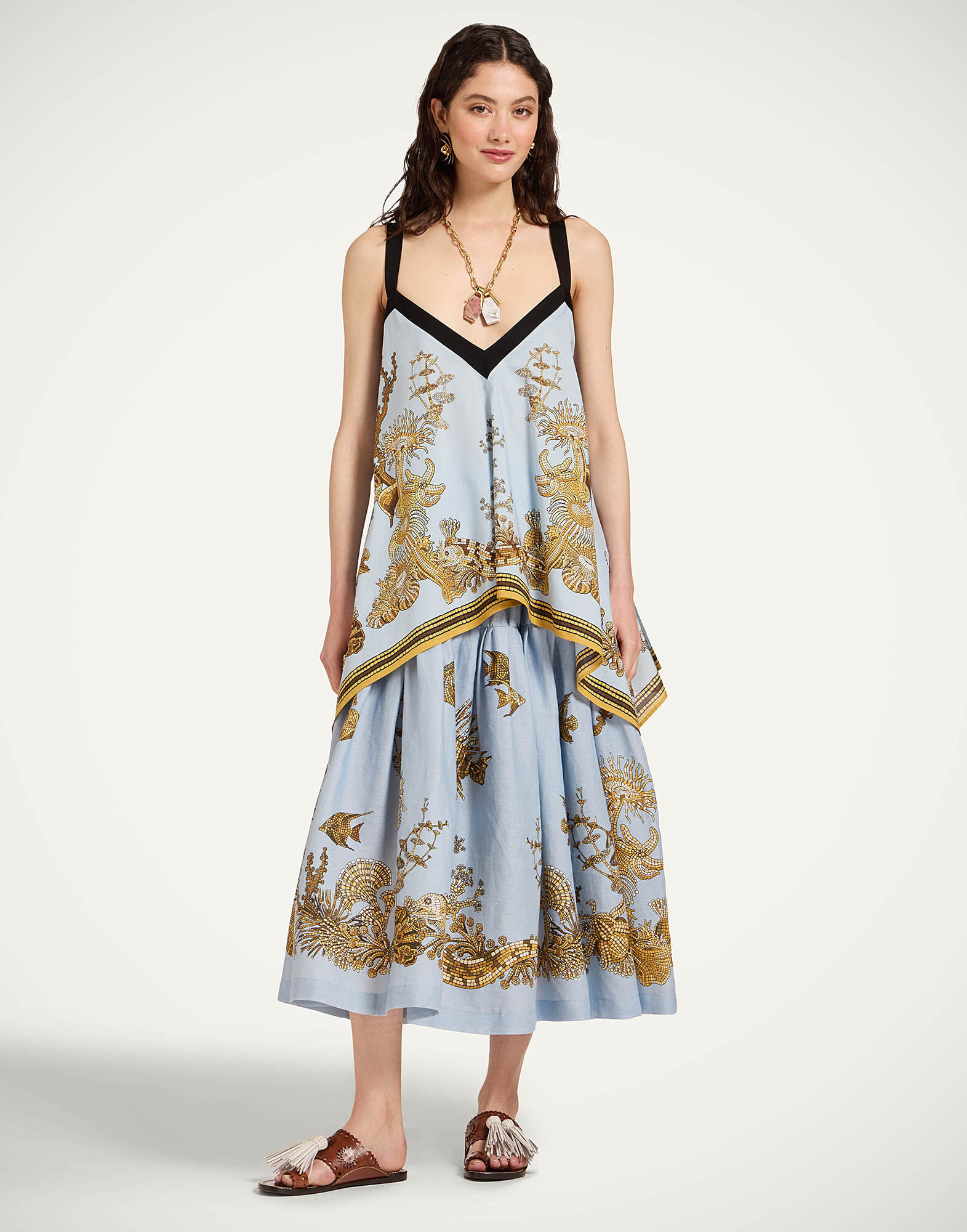 La DoubleJ Gala Skirt Oceania Plac&eacute;e Light Blue SKI0207LIN014OCE01BU01
