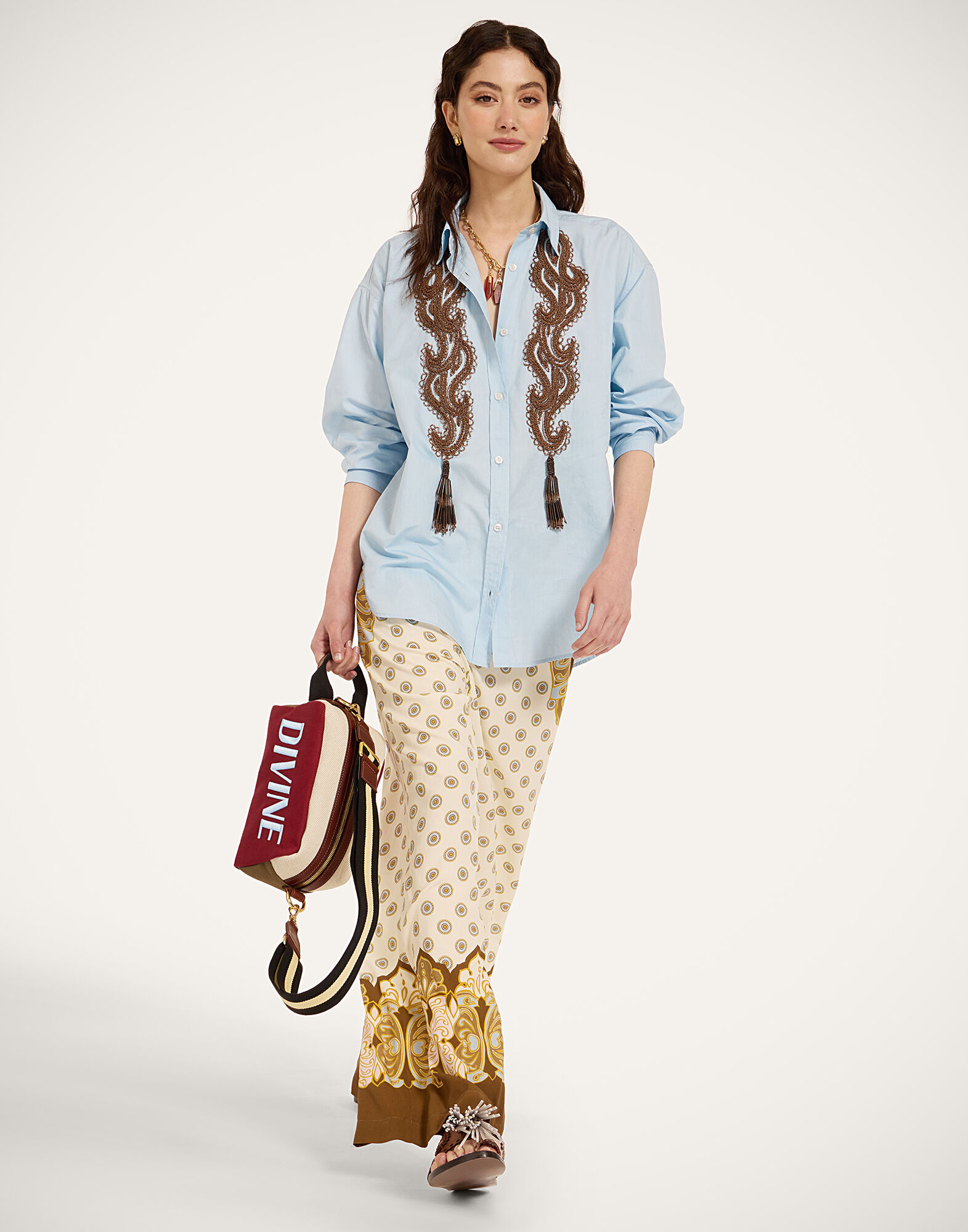 La DoubleJ Better Than Your Boyfriend's Shirt Solid Light Blue SHI0177COT082SOLIDBU01