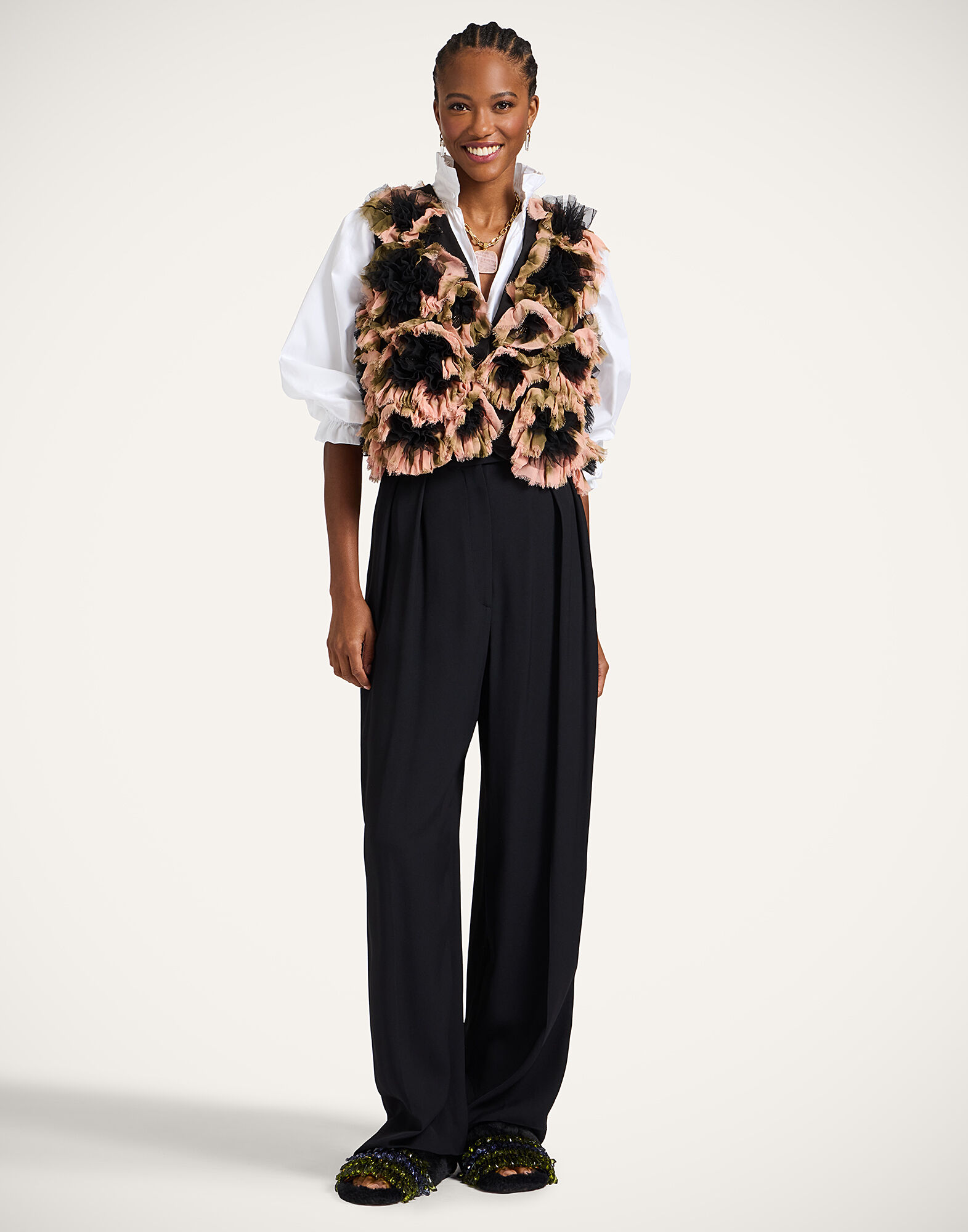 La DoubleJ Lou Vest Multicolor Black JAC0179EMB145FLO04BR01