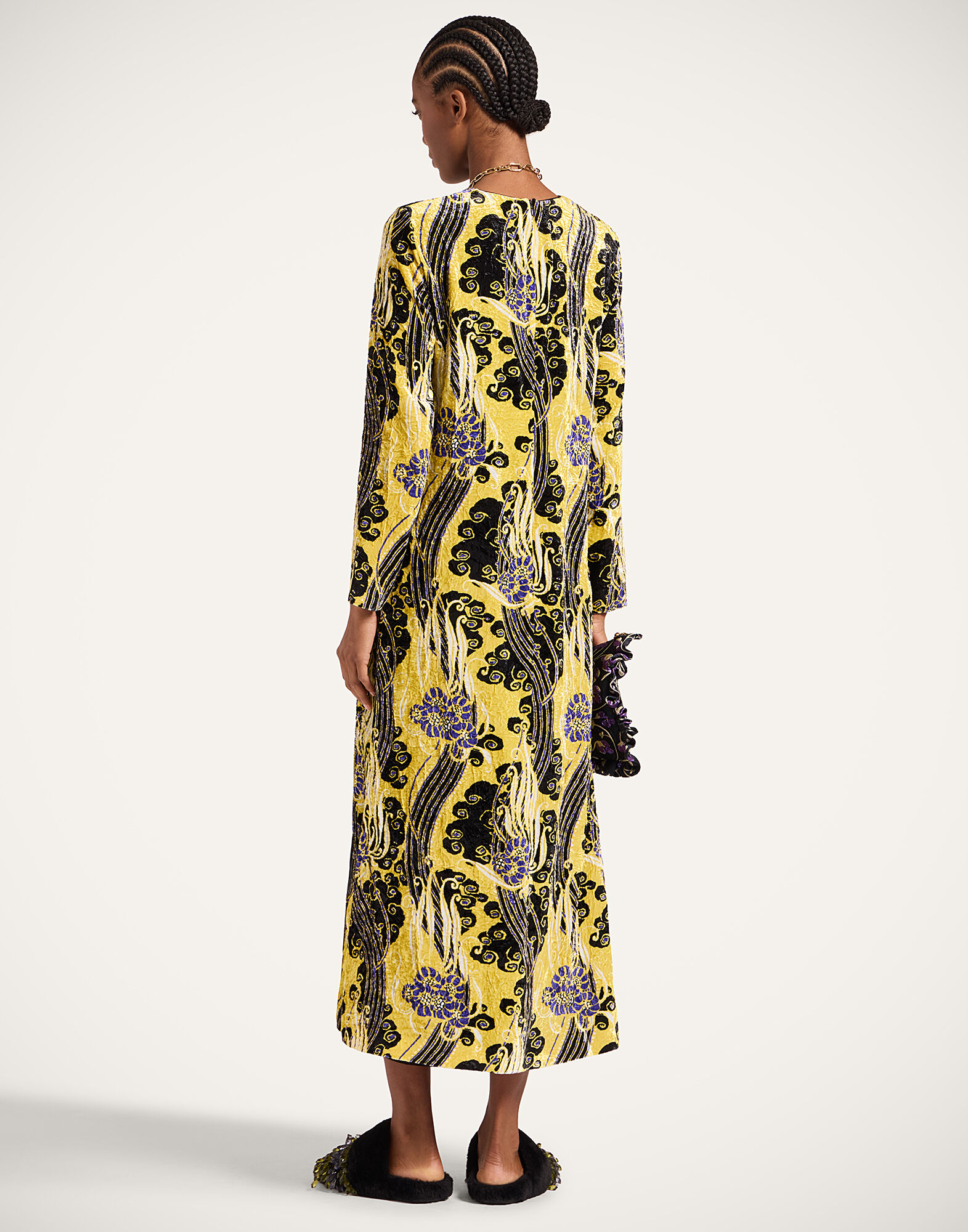 La DoubleJ Long Sleeve Swing Dress Atlantis Yellow DRE0184VEL016ATL01YE02