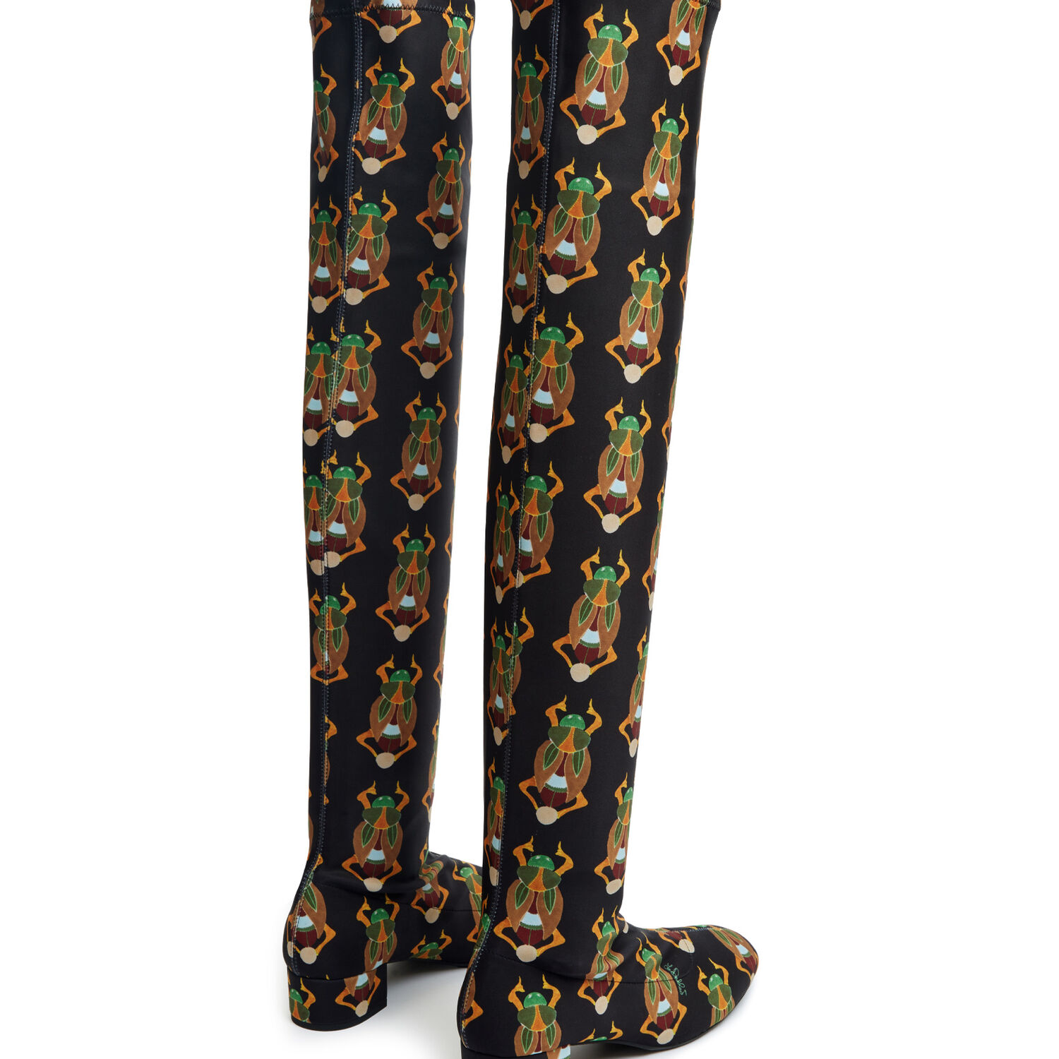La Doublej Edie 40mm Scarab-jacquard Boots In Scarab Black