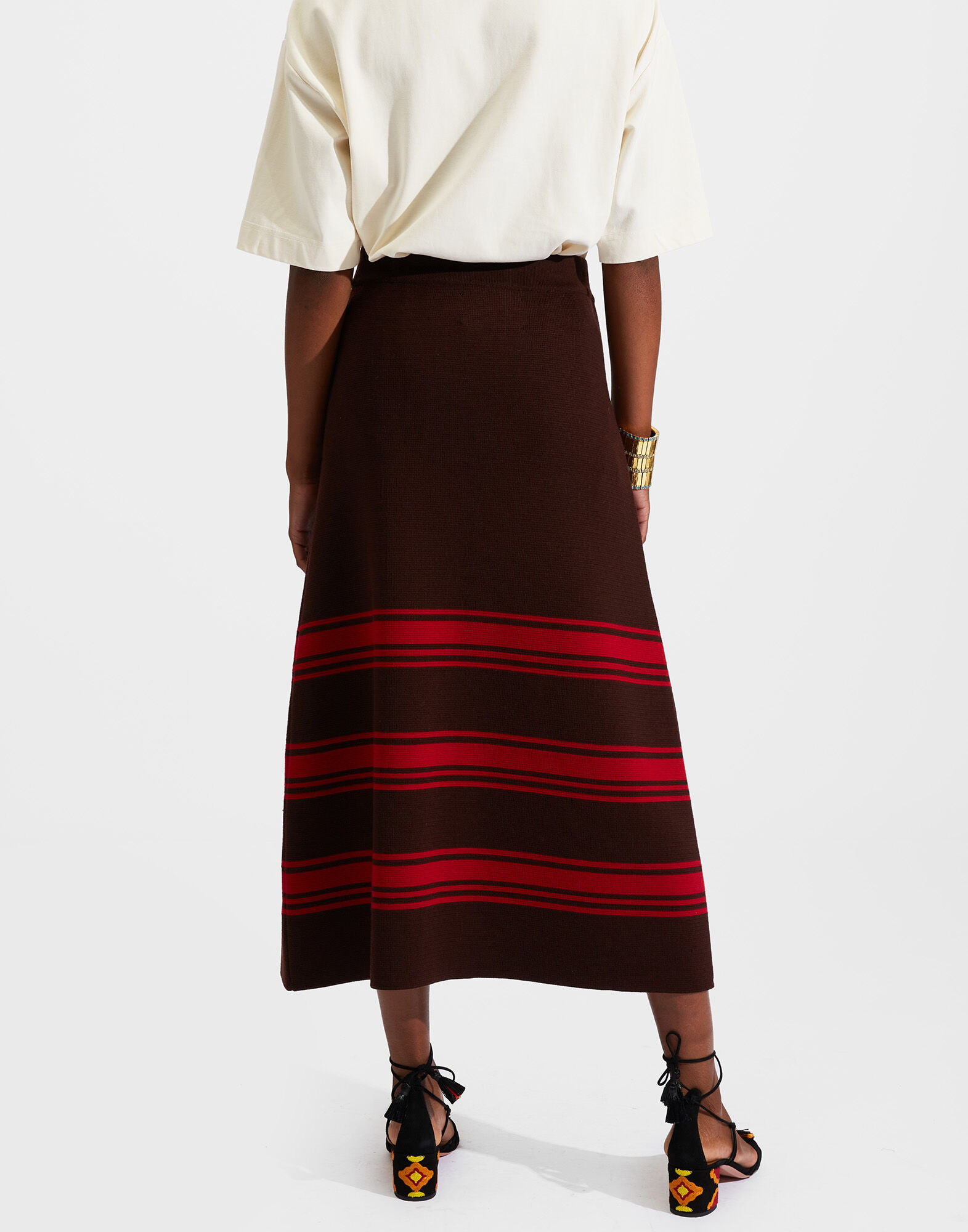 La DoubleJ Tones Skirt Moro / Rosso SKI0077KNI065VAR0132