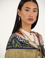 La DoubleJ Reversible Fringe Foulard 90 La DoubleJ Reversible Fringe Foulard 90 Mariposa Placée Celeste SCA0073SIL006MAR07BU12