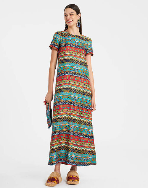 La DoubleJ Swing Dress Giza Turquoise DRE0001SIL001GIZ01BU08