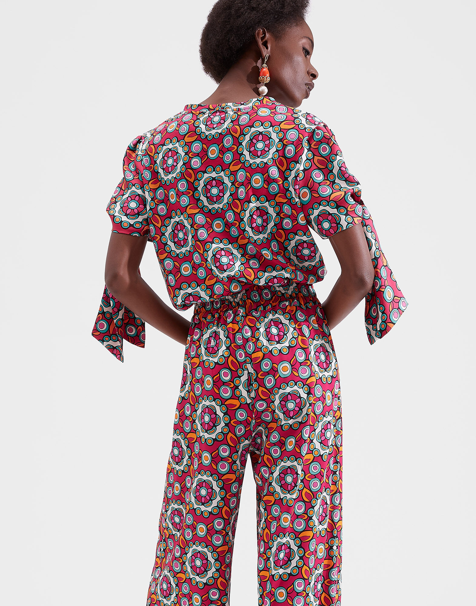 LaDoubleJ Tie T-Shirt Kaleidoscope Fuxia TOP0032JER002KAL0004