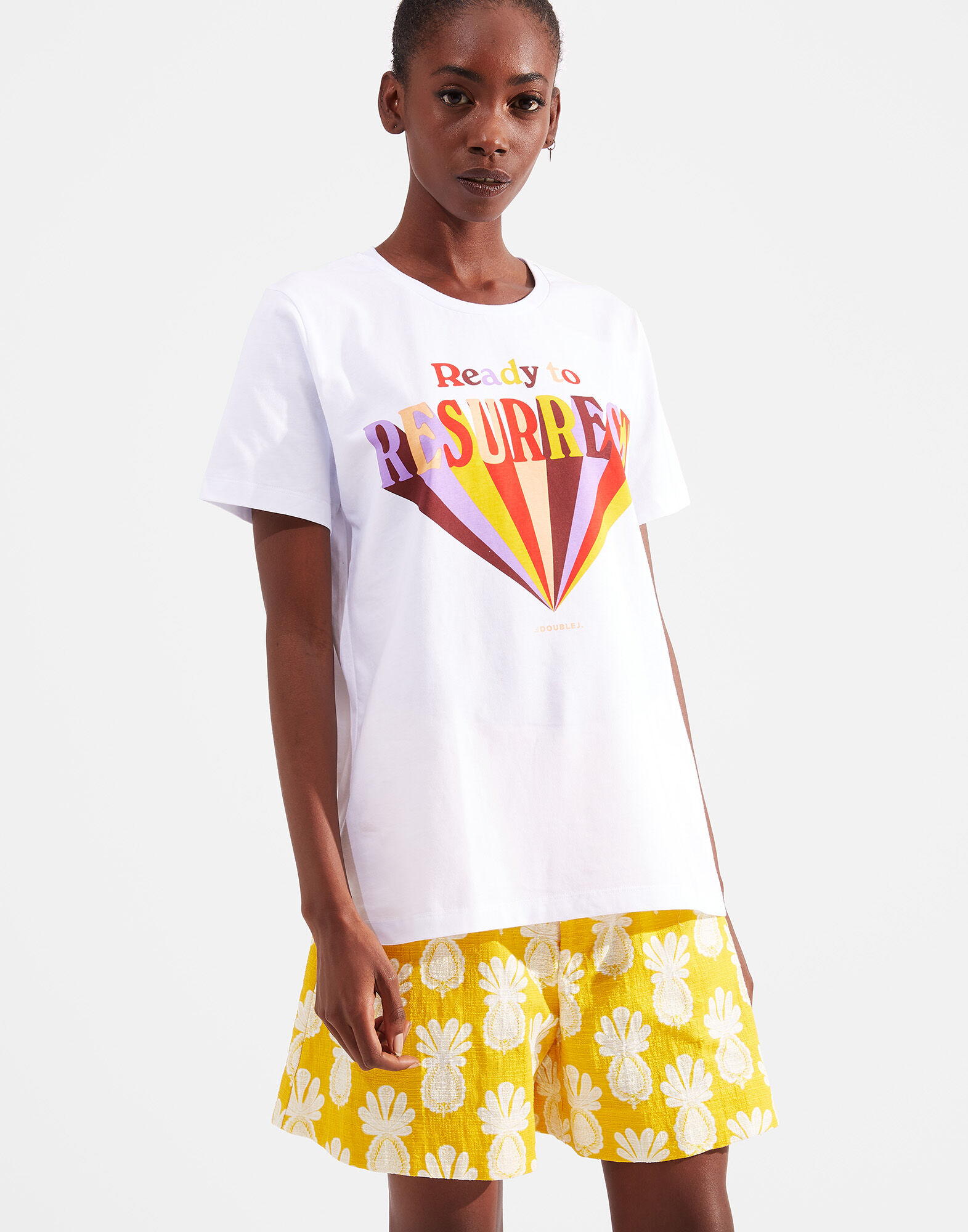LaDoubleJ Slogan T-shirt Ready To Resurrect SHI0031JER010SLO0002