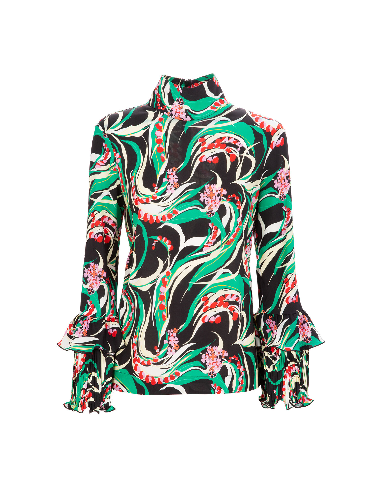 LaDoubleJ Frill Wrist Top Windy Flowers SHI0024VIS001WIN0001