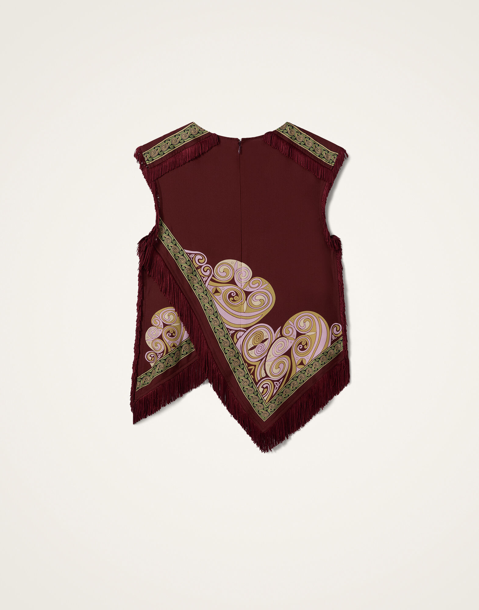 La DoubleJ Scarf Top Kells Swirl Plac&eacute;e Burgundy TOP0160SIL006KLS01RE07