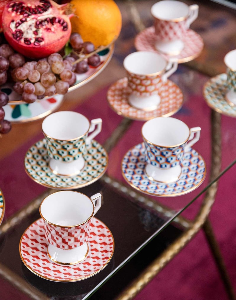 La DoubleJ Espresso Cup & Saucer Set of 2 La DoubleJ Espresso Cup & Saucer Set of 2 Cubi Rosso DIS0007CER001CUB0005