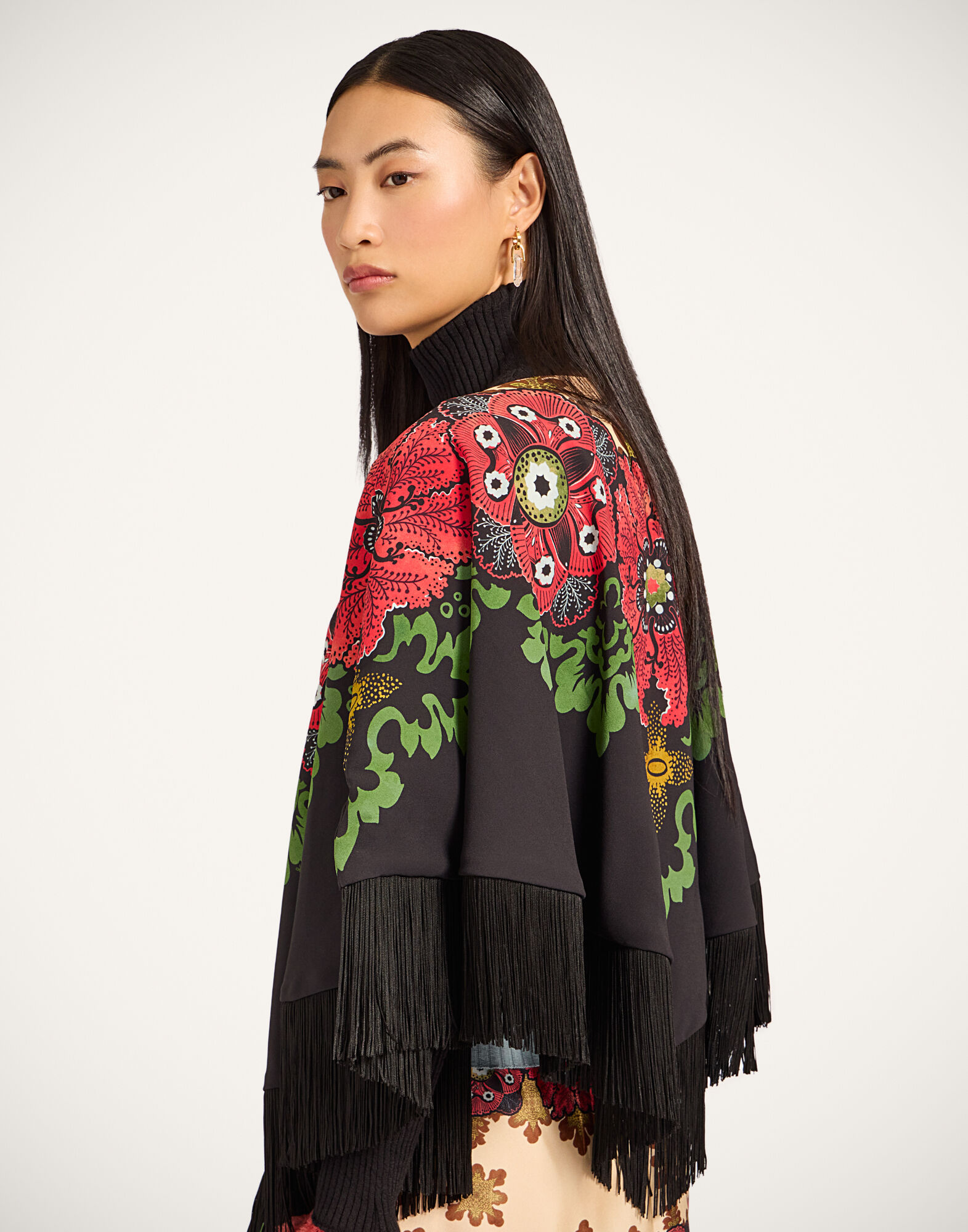 La DoubleJ Reversible Mini Poncho Bounty Plac&eacute;e Red SCA0077VIS011BOU01RE01