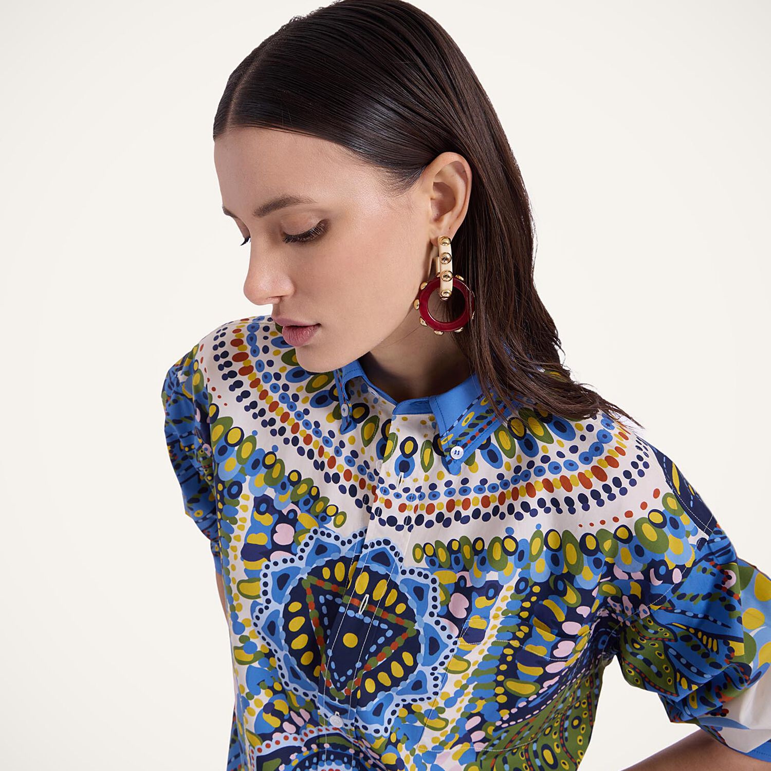 Shop La Doublej Better Than You Boyfriend's Shirt In Chakra Placée Multicolor