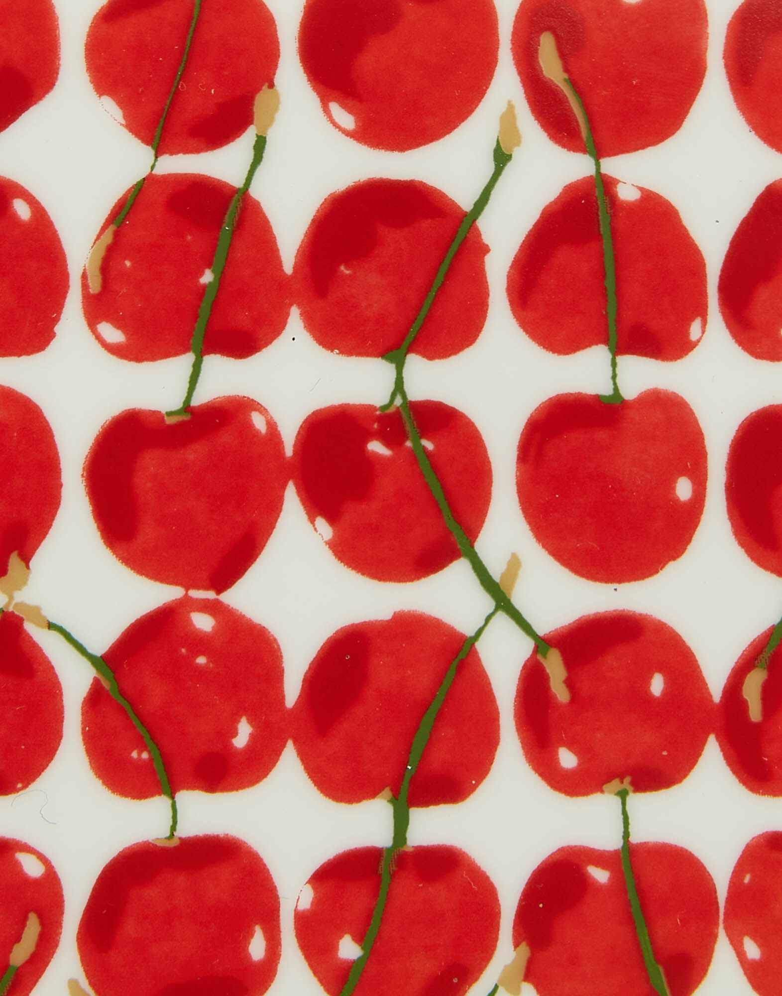 La DoubleJ Trinket Tray (15X15) Cherries Avorio DIS0056CER001CHY0005