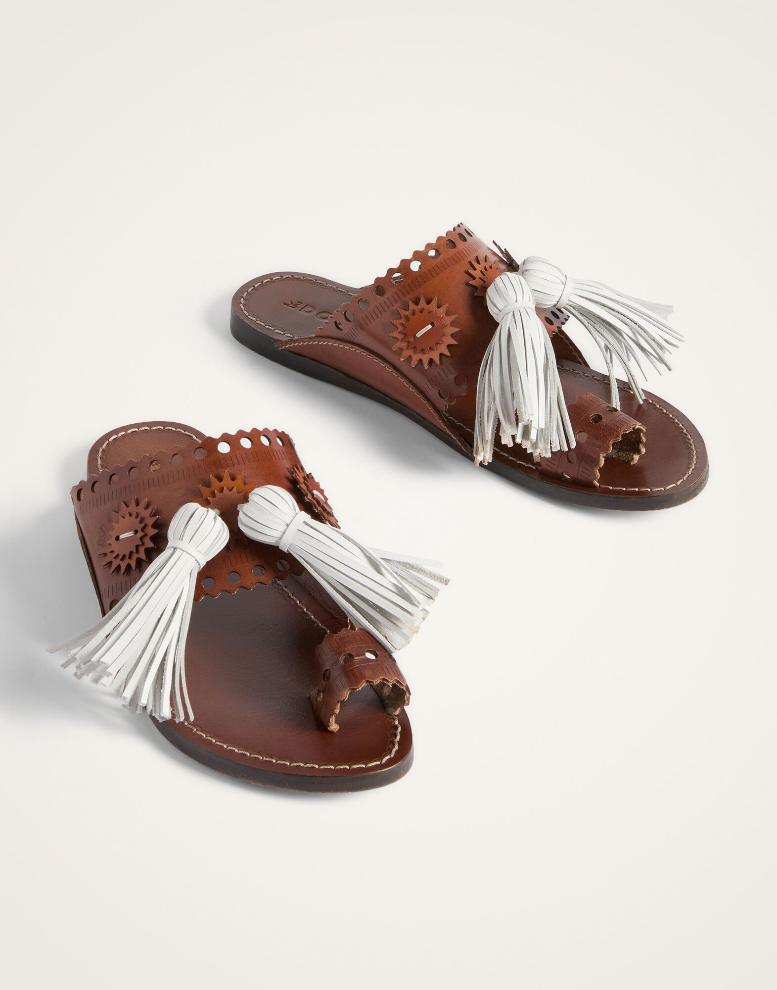 La DoubleJ Sandy Slides Solid Brown SHO0110LEA014SOLIDBR17