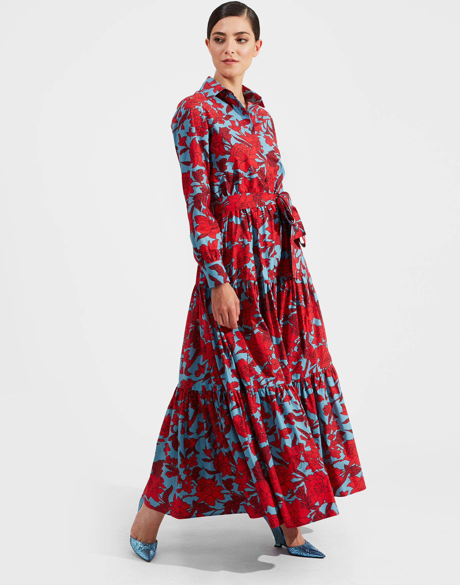 La DoubleJ Bellini Dress Lilium Turchese DRE0016COT003LIL0005