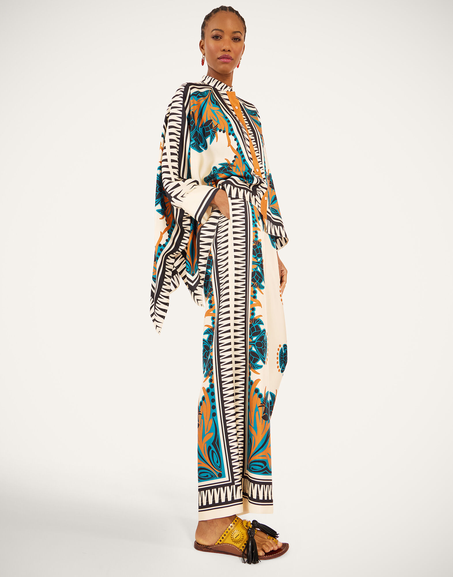 La DoubleJ Palazzo Pants Florence Plac&eacute;e TRO0026SIL006FLO0002