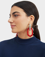 La DoubleJ Nefertiti Double Earrings Red EAR0040POL004SOLIDRE01