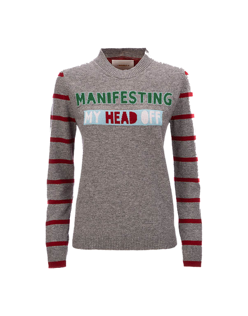 LaDoubleJ Skinny Crew Neck Grigio PUL0038KNI029GRI0001