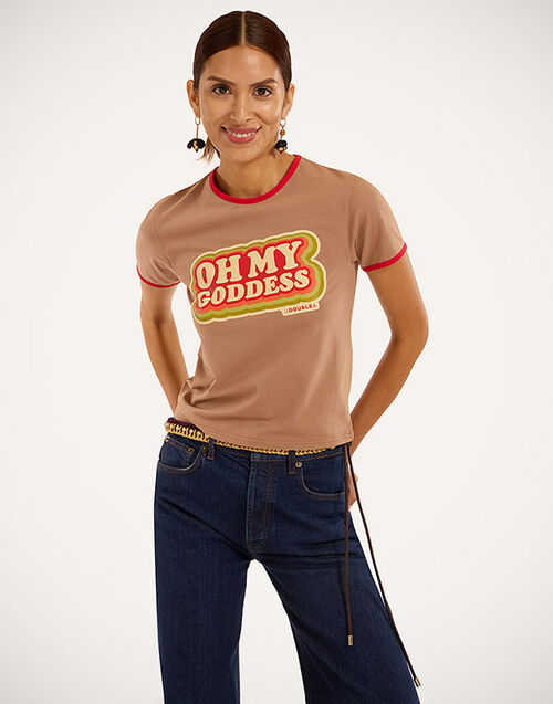 La DoubleJ The Cu-Tee Crop Solid Beige TSH0068JER076SOP12BR01