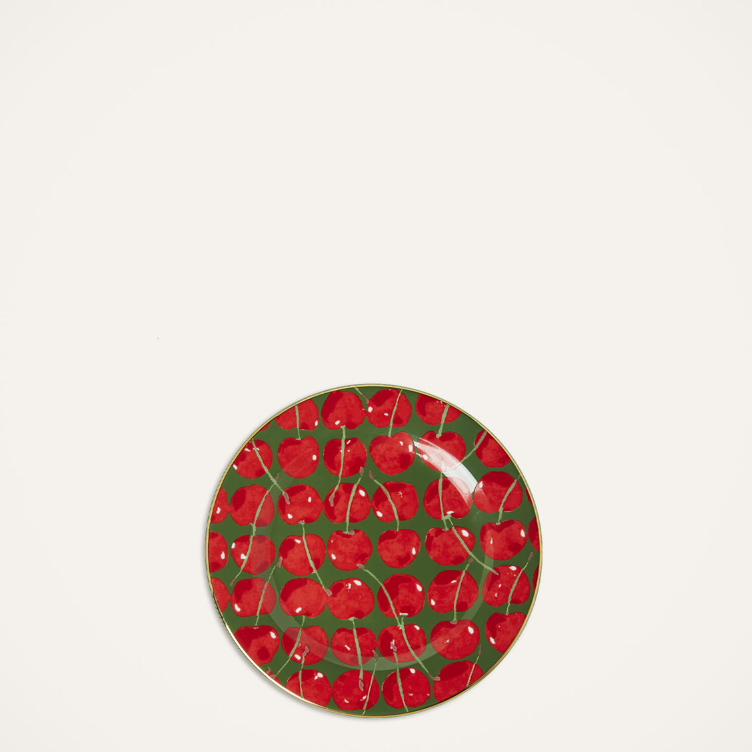 La Doublej Dessert Plates Set Of 2 In Cherries Verde