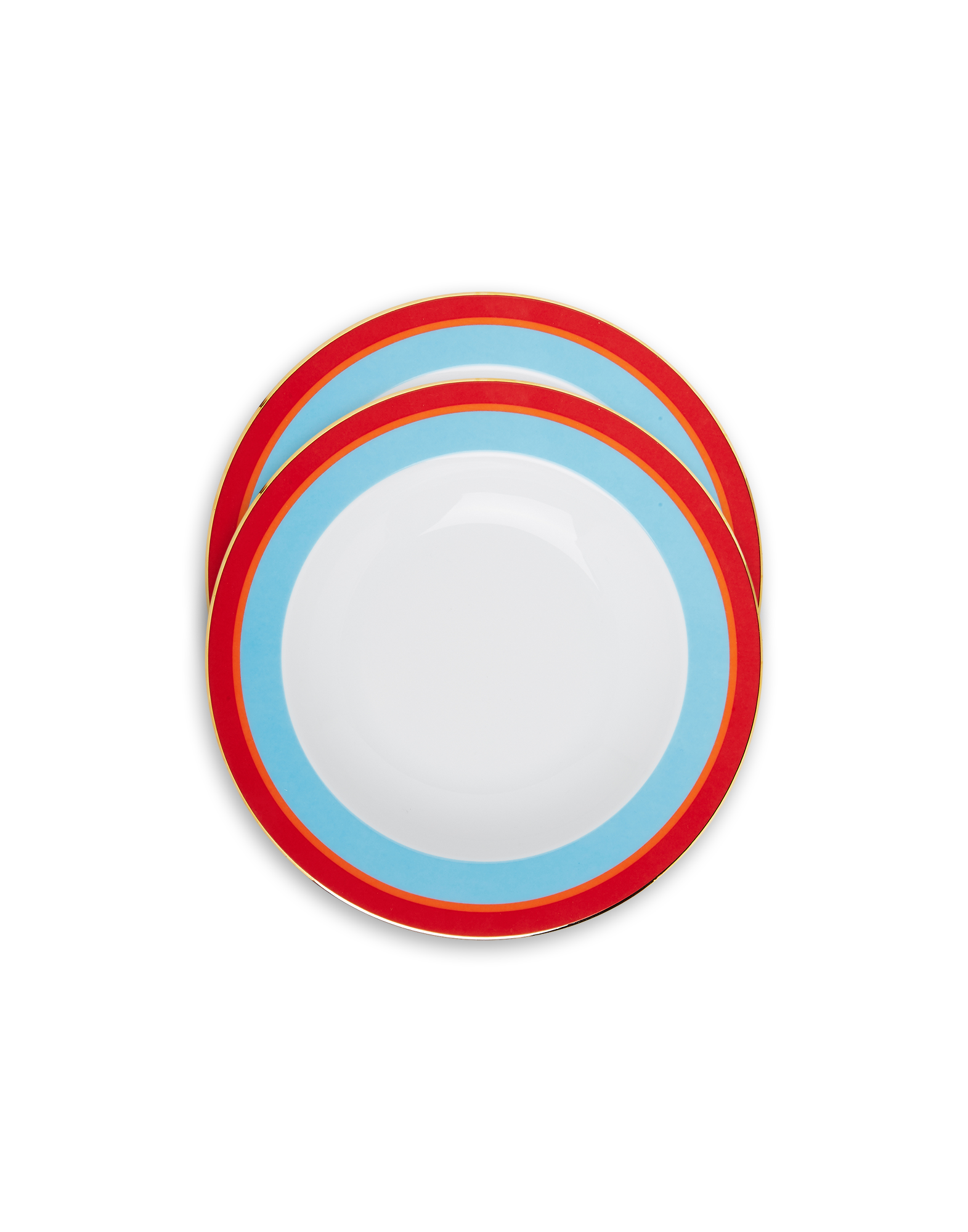 La DoubleJ Soup Plates Set Of 2 Rainbow Azure SOU0002CER001RAI02BU01