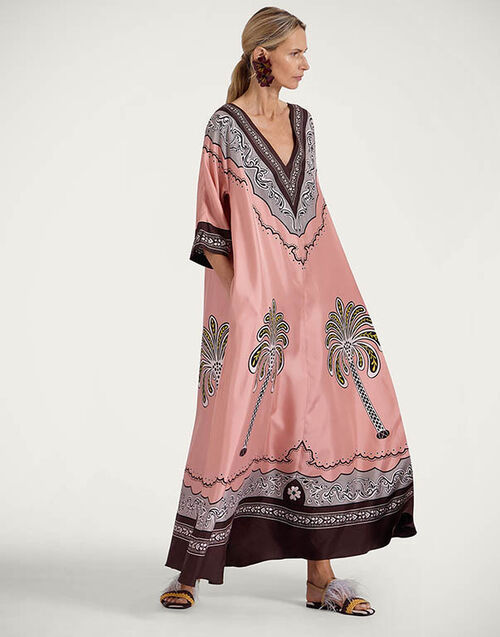 La DoubleJ Muumuu Dress Mirage Placée Pink DRE0225SIL006AGE01PI01