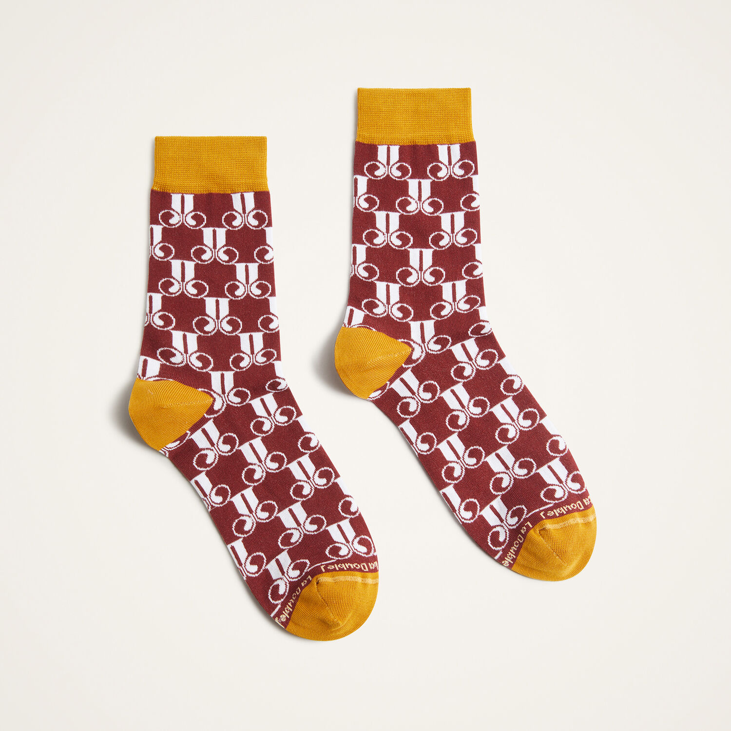  La Doublej Small Accessories Women - All Time Socks La Doublej Monogram Bordeaux One Size 80% Cotton 18% Polyamide 2% Elastan 
